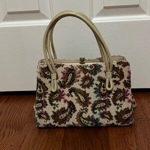 Vintage Multicolor tapestry Paisley Women's carpet Bag Garay EX guc